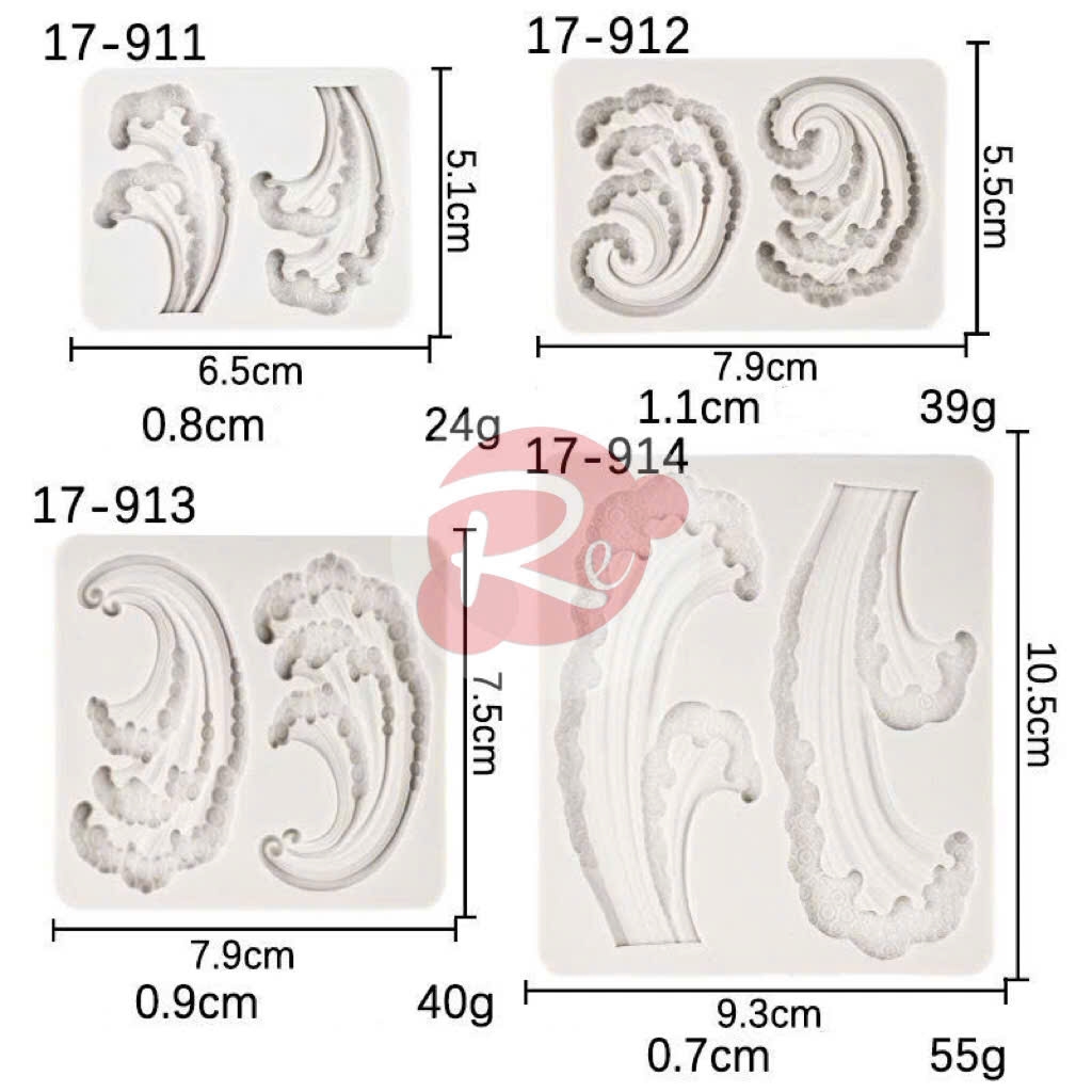 Khuôn Silicon - Bộ 4 sóng biển