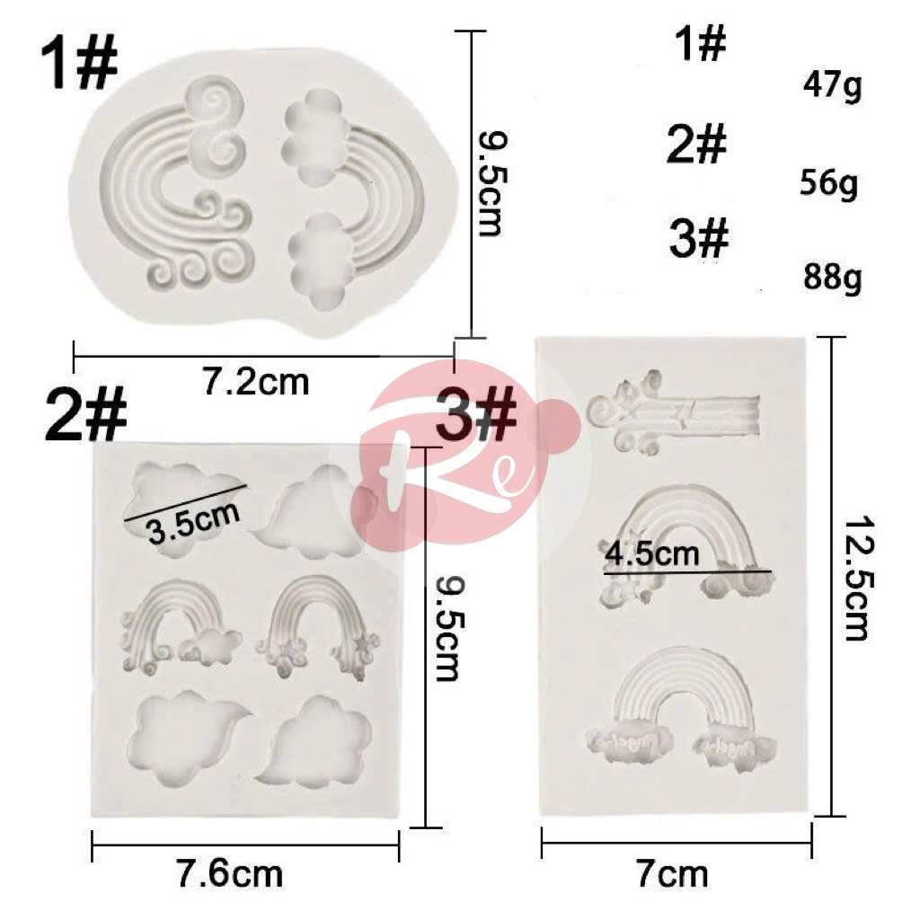 Khuôn Silicon - Bộ 3 cầu vồng
