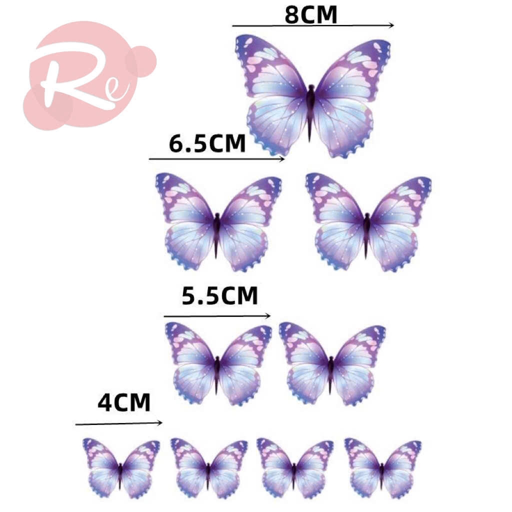 10 bướm họa tiết - Tím
