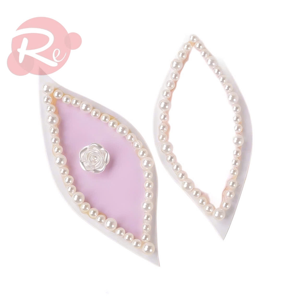 Tai thỏ gắn ngọc trai