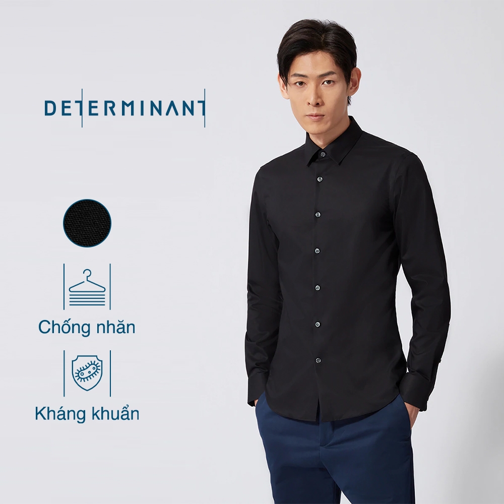 Áo sơ mi Burberry nam màu đen dài tay check cổ hàng hiệu công sở chất