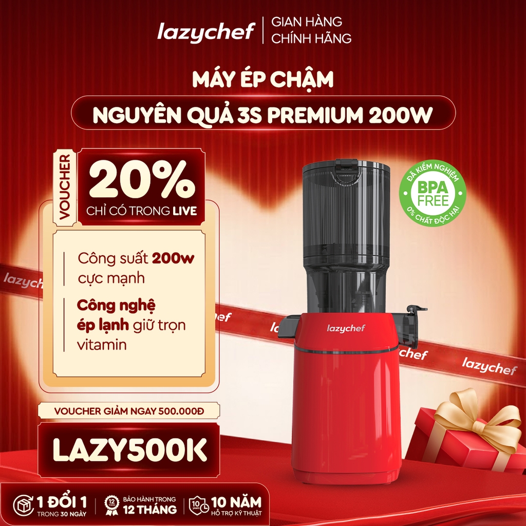 [BÁN CHẠY NHẤT] Máy ép chậm nguyên quả 3S Premium Lazychef