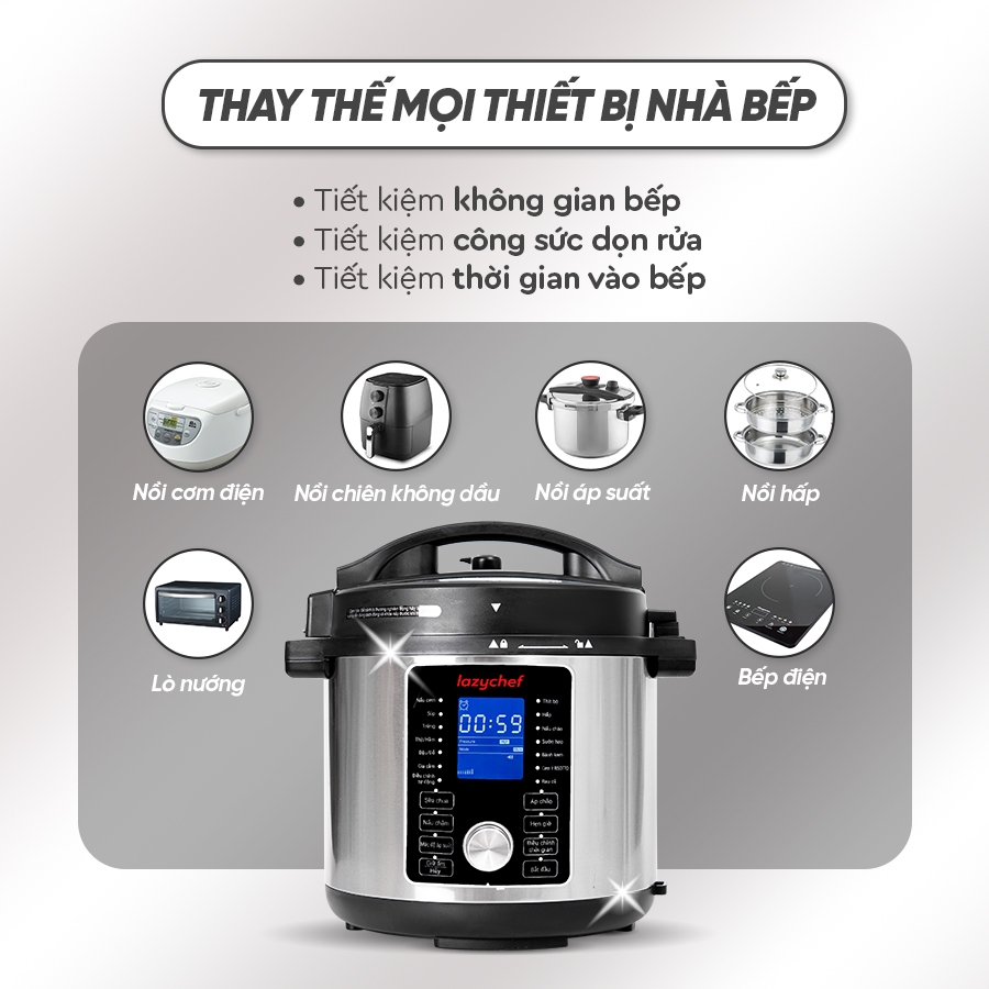 NỒI CHIÊN HẦM ĐA NĂNG 16IN1 LAZYCHEF