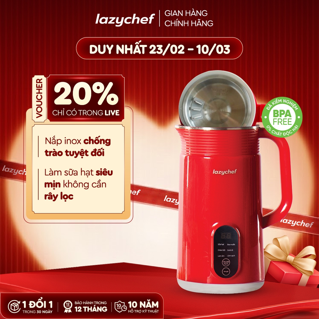 MÁY XAY NẤU ĐA NĂNG 5IN1 LAZYCHEF 2.0 [PHIÊN BẢN NẮP INOX]