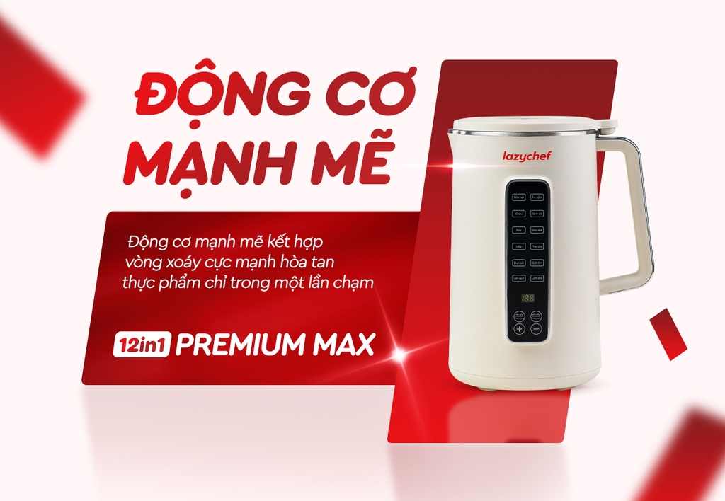 |CÓ GIỌNG NÓI TIẾNG VIỆT| MÁY XAY NẤU ĐA NĂNG 12IN1 PREMIUM MAX TÍCH HỢP GIỌNG NÓI LAZYCHEF