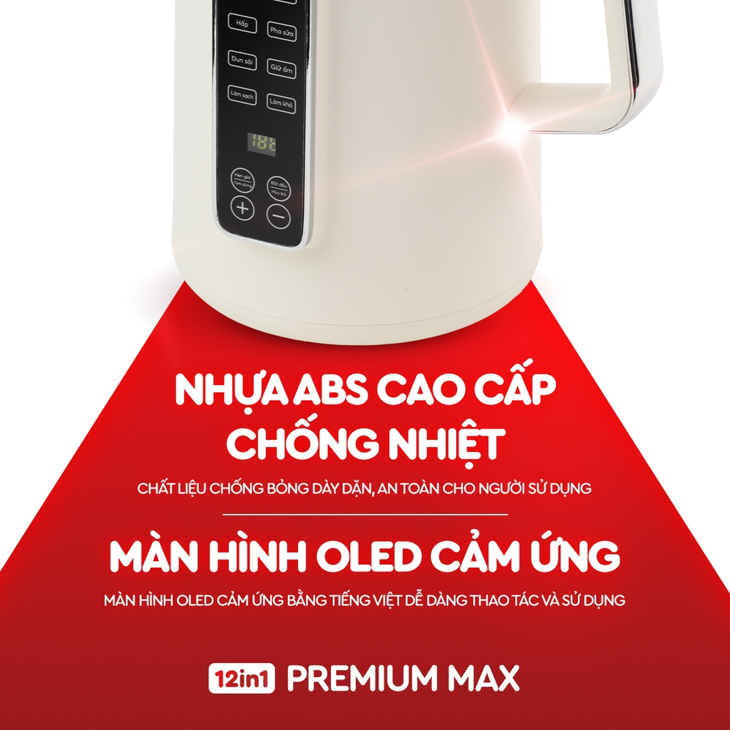 |CÓ GIỌNG NÓI TIẾNG VIỆT| MÁY XAY NẤU ĐA NĂNG 12IN1 PREMIUM MAX TÍCH HỢP GIỌNG NÓI LAZYCHEF