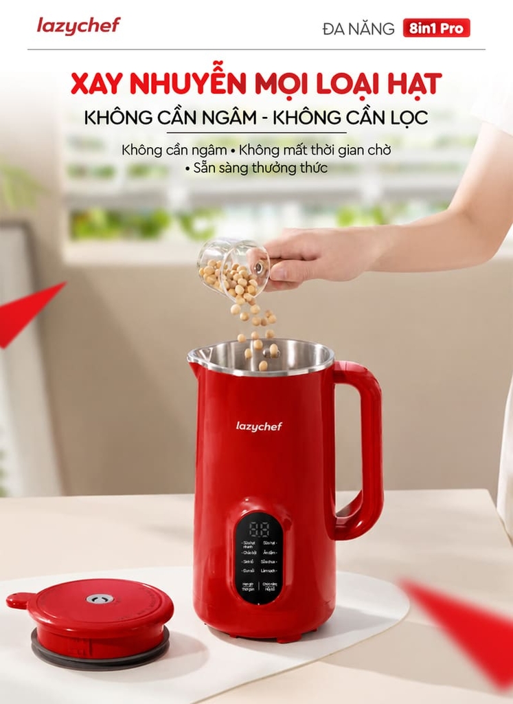 MÁY XAY NẤU ĐA NĂNG 8IN1 LAZYCHEF LC-05SH – INOX 316L CAO CẤP , 12 LƯỠI DAO ĐA TẦNG CÔNG NGHỆ ĐỨC