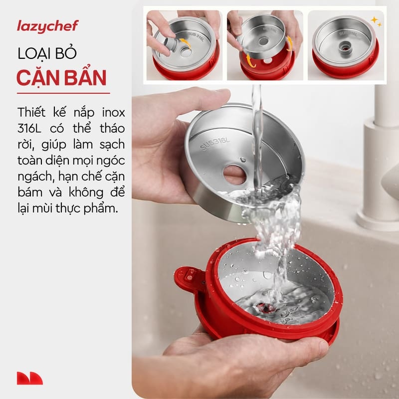 MÁY XAY NẤU ĐA NĂNG 8IN1 LAZYCHEF LC-05SH – INOX 316L CAO CẤP , 12 LƯỠI DAO ĐA TẦNG CÔNG NGHỆ ĐỨC