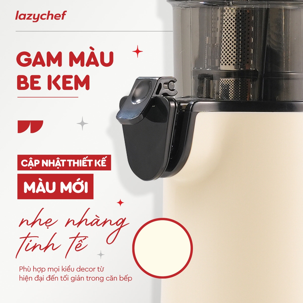 |PHIÊN BẢN MÀU KEM| MÁY ÉP CHẬM BIẾT LÀM KEM 130W LAZYCHEF