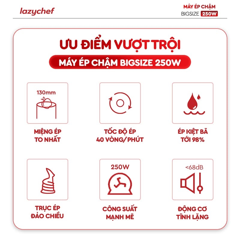 Máy ép chậm Bigsize 3S Lazychef