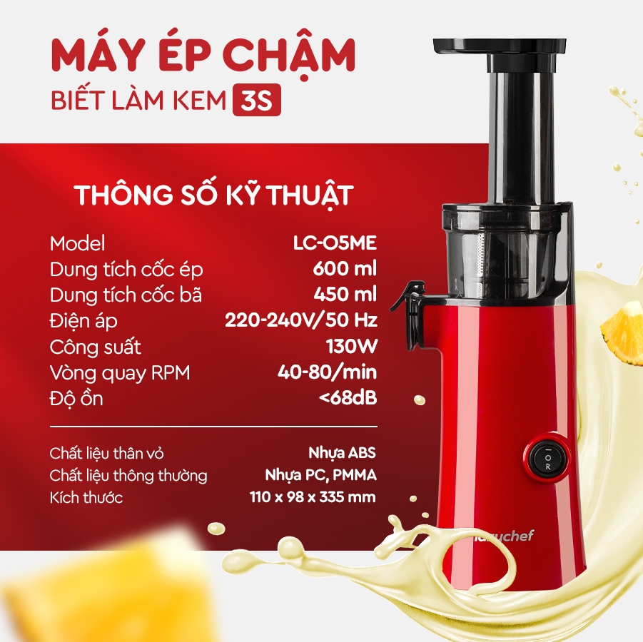 Máy ép chậm biết làm kem 3S (dòng130W)