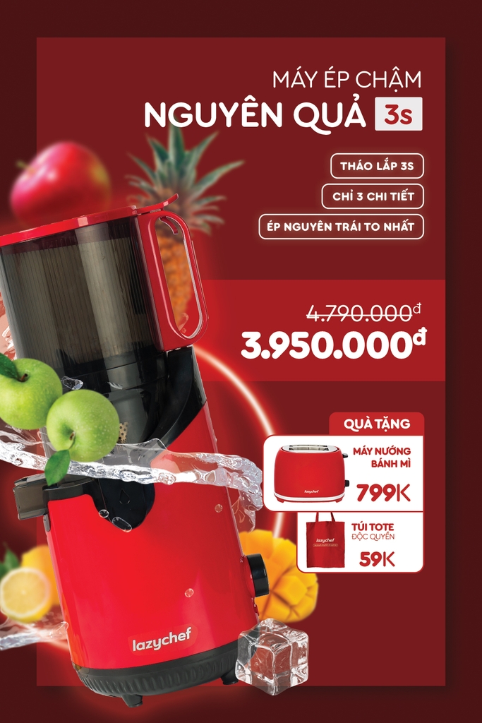 Máy ép chậm Bigsize 3S Lazychef