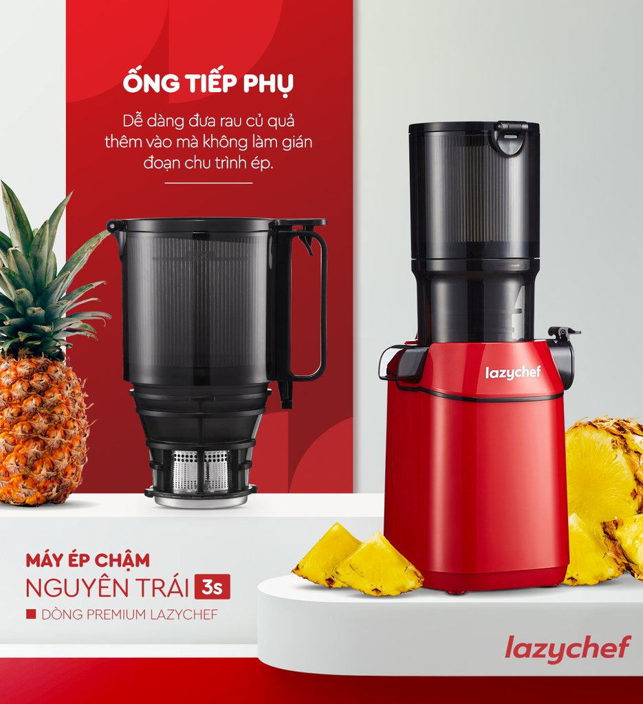 [BÁN CHẠY NHẤT] Máy ép chậm nguyên quả 3S Premium Lazychef
