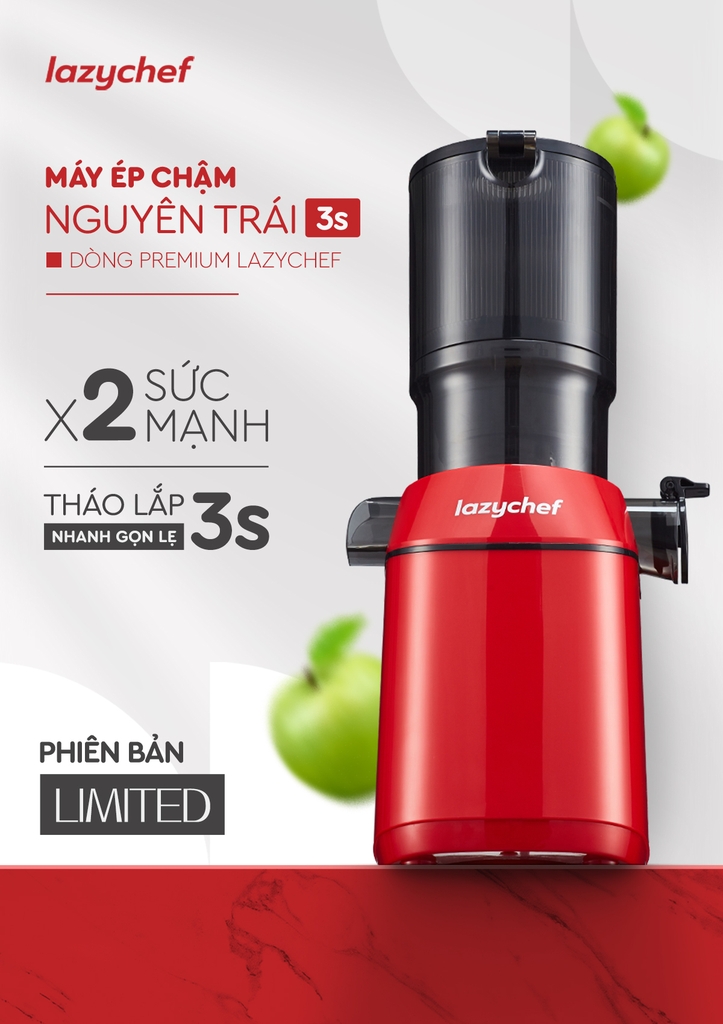 [BÁN CHẠY NHẤT] Máy ép chậm nguyên quả 3S Premium Lazychef