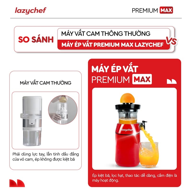 PHIÊN BẢN CẢI TIẾN TÍCH HỢP VẮT CAM - MÁY ÉP CHẬM PREMIUM MAX LAZYCHEF