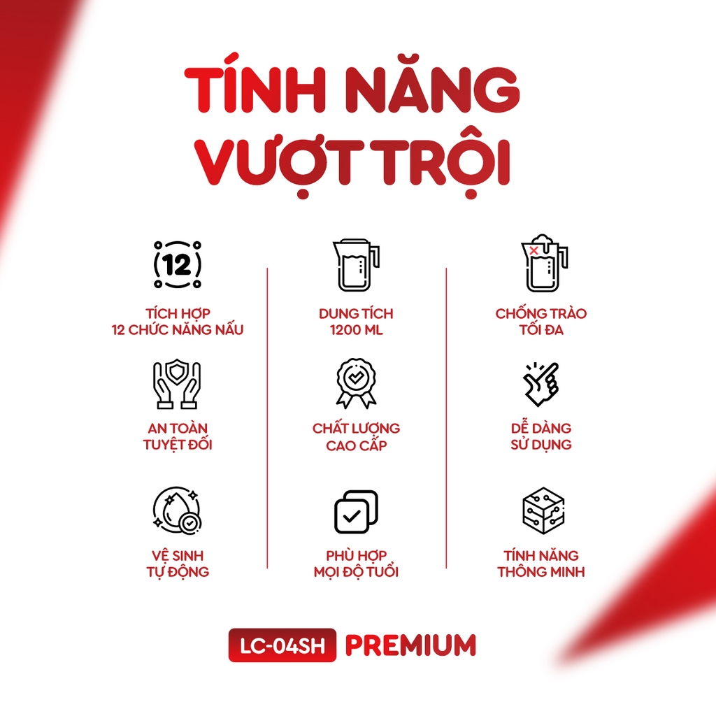 MÁY XAY NẤU ĐA NĂNG 12IN1 LAZYCHEF PREMIUM