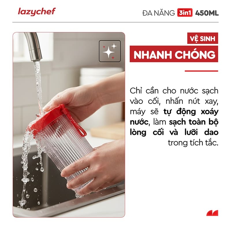 MÁY XAY TÍCH ĐIỆN ĐA NĂNG 3IN1 LAZYCHEF 450ML