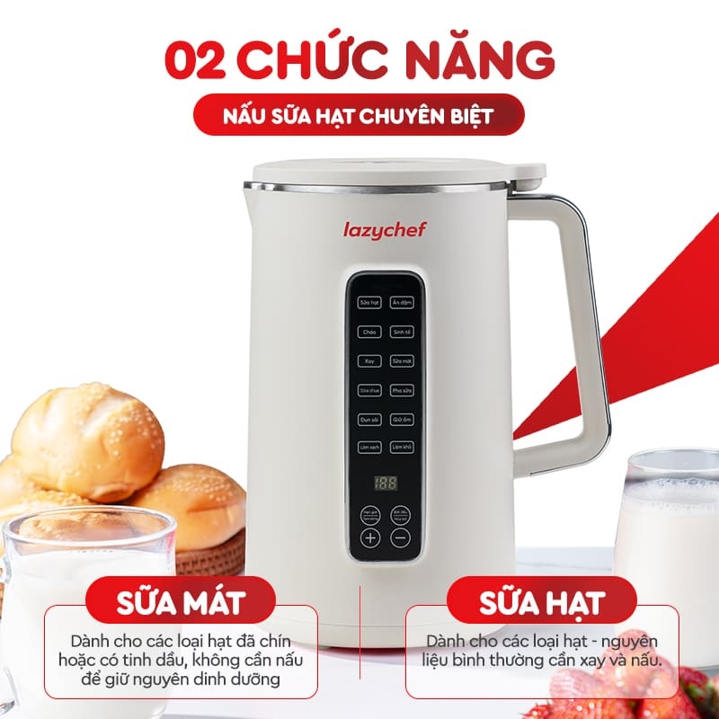|CÓ GIỌNG NÓI TIẾNG VIỆT| MÁY XAY NẤU ĐA NĂNG 12IN1 PREMIUM MAX, MÁY LÀM SỮA HẠT CHỐNG TRÀO - CHỐNG TRÀN 12IN1 PREMIUM MAX THẾ HỆ MỚI LAZYCHEF