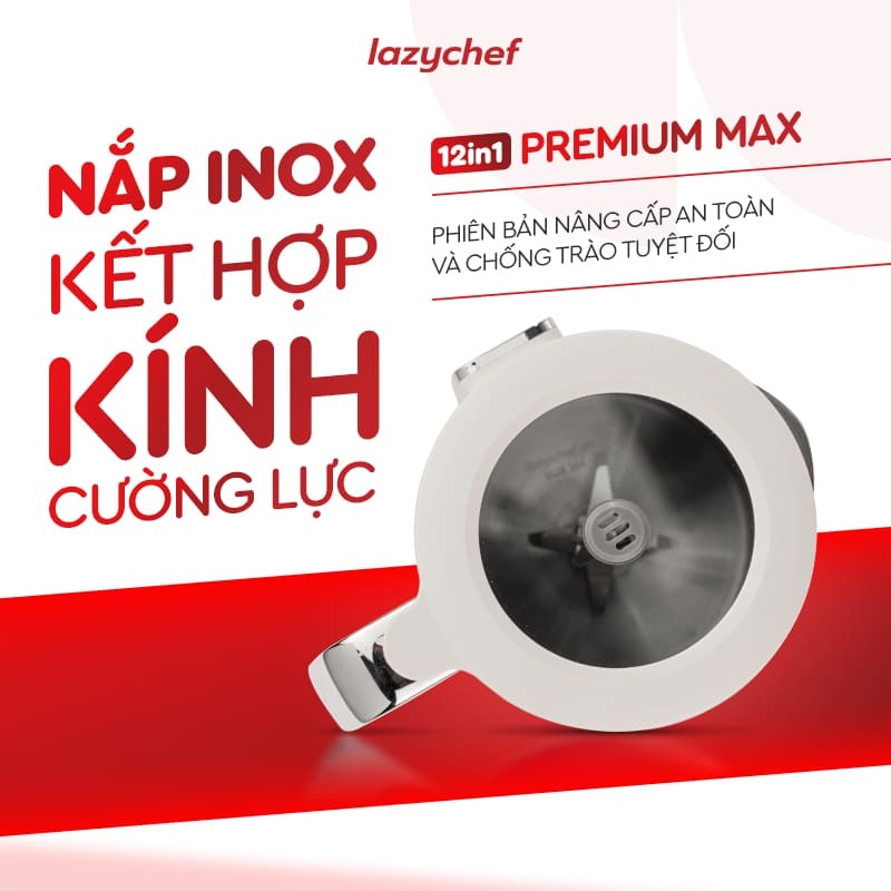 |CÓ GIỌNG NÓI TIẾNG VIỆT| MÁY XAY NẤU ĐA NĂNG 12IN1 PREMIUM MAX, MÁY LÀM SỮA HẠT CHỐNG TRÀO - CHỐNG TRÀN 12IN1 PREMIUM MAX THẾ HỆ MỚI LAZYCHEF