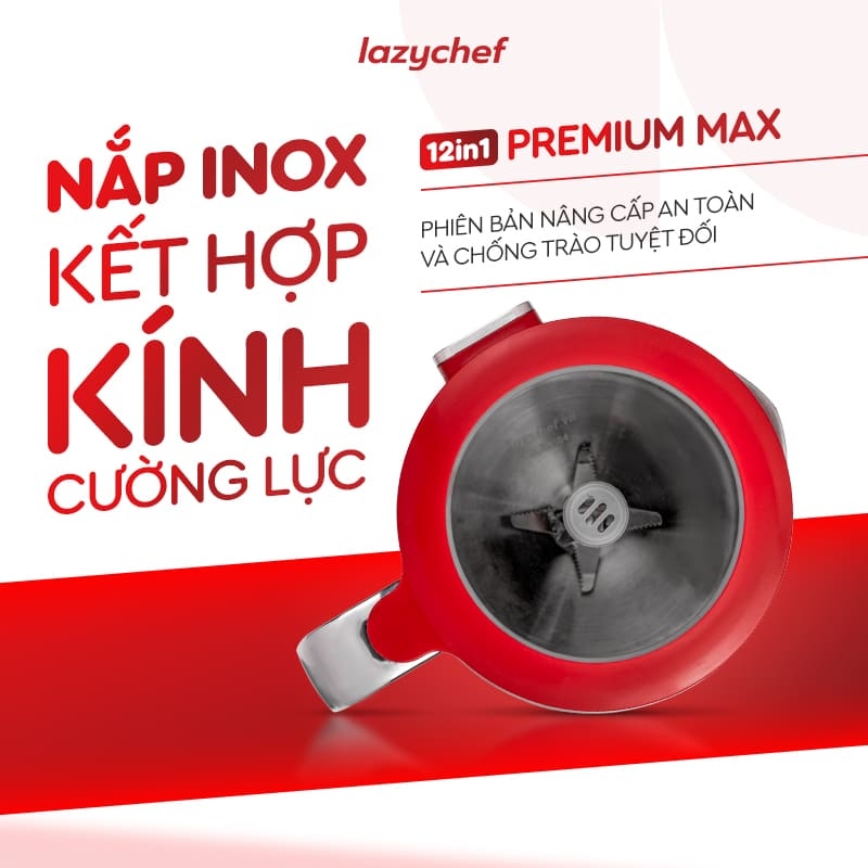 |CÓ GIỌNG NÓI TIẾNG VIỆT| MÁY XAY NẤU ĐA NĂNG 12IN1 PREMIUM MAX, MÁY LÀM SỮA HẠT CHỐNG TRÀO - CHỐNG TRÀN 12IN1 PREMIUM MAX THẾ HỆ MỚI LAZYCHEF