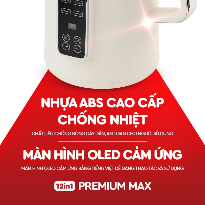 |CÓ GIỌNG NÓI TIẾNG VIỆT| MÁY XAY NẤU ĐA NĂNG 12IN1 PREMIUM MAX, MÁY LÀM SỮA HẠT CHỐNG TRÀO - CHỐNG TRÀN 12IN1 PREMIUM MAX THẾ HỆ MỚI LAZYCHEF
