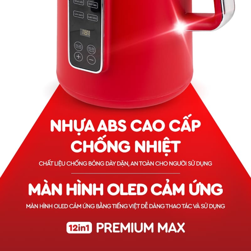 |CÓ GIỌNG NÓI TIẾNG VIỆT| MÁY XAY NẤU ĐA NĂNG 12IN1 PREMIUM MAX, MÁY LÀM SỮA HẠT CHỐNG TRÀO - CHỐNG TRÀN 12IN1 PREMIUM MAX THẾ HỆ MỚI LAZYCHEF