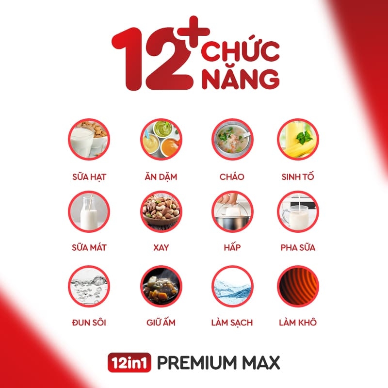 |CÓ GIỌNG NÓI TIẾNG VIỆT| MÁY XAY NẤU ĐA NĂNG 12IN1 PREMIUM MAX, MÁY LÀM SỮA HẠT CHỐNG TRÀO - CHỐNG TRÀN 12IN1 PREMIUM MAX THẾ HỆ MỚI LAZYCHEF