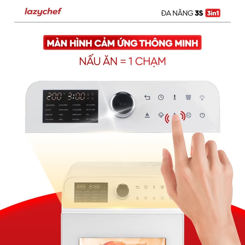 |HOT| Nồi Chiên Không Dầu Hơi Nước LazyChef 16L, Lò Nướng Đa Năng Cao Cấp 8in1, Dây Mayso Ẩn Dễ Vệ Sinh, Bảo Hành Chính Hãng 24 Tháng