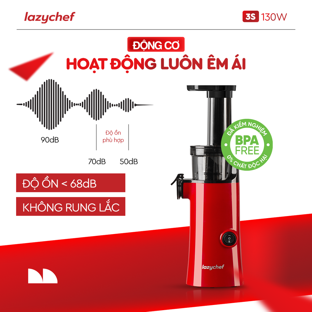 |PHIÊN BẢN MÀU KEM| MÁY ÉP CHẬM BIẾT LÀM KEM 130W LAZYCHEF
