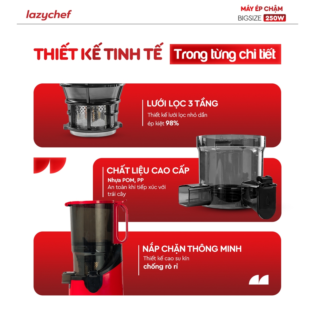 Máy ép chậm Bigsize 3S Lazychef