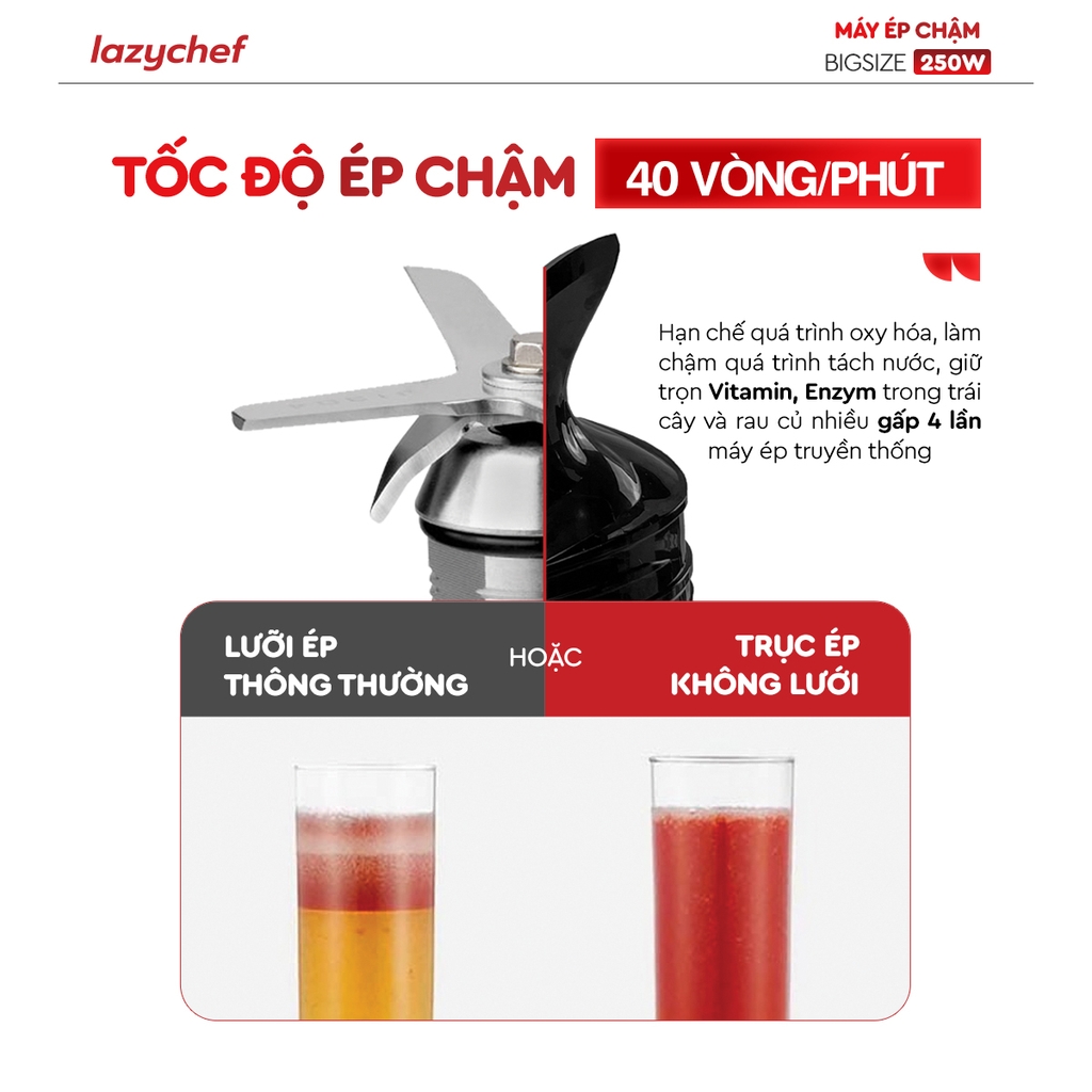 Máy ép chậm Bigsize 3S Lazychef