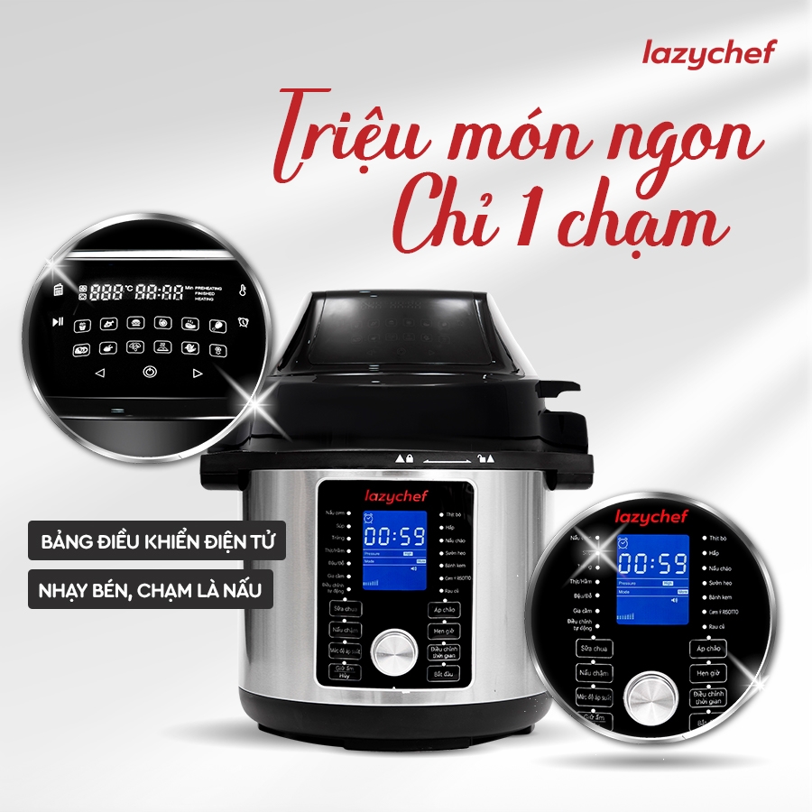 NỒI CHIÊN HẦM ĐA NĂNG 16IN1 LAZYCHEF