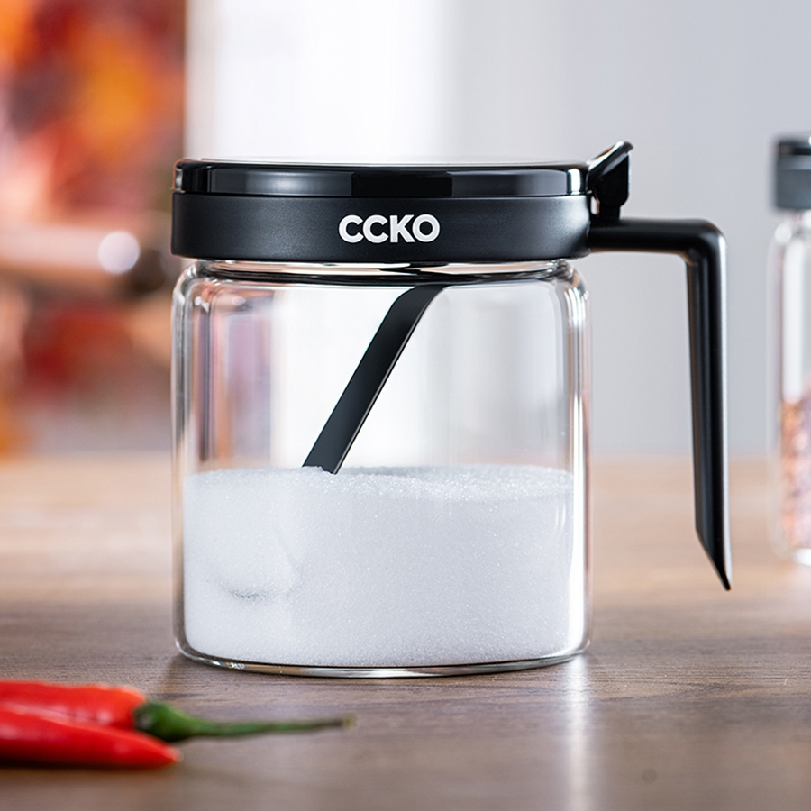 Set of 4 premium CCKO CK9984 glass spice jars
