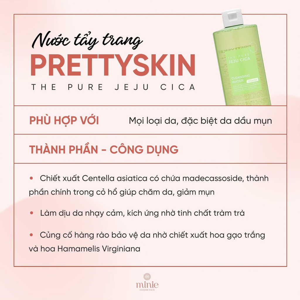 Nước Tẩy Trang Pretty Skin The Pure Jeju Cica Cleansing Water