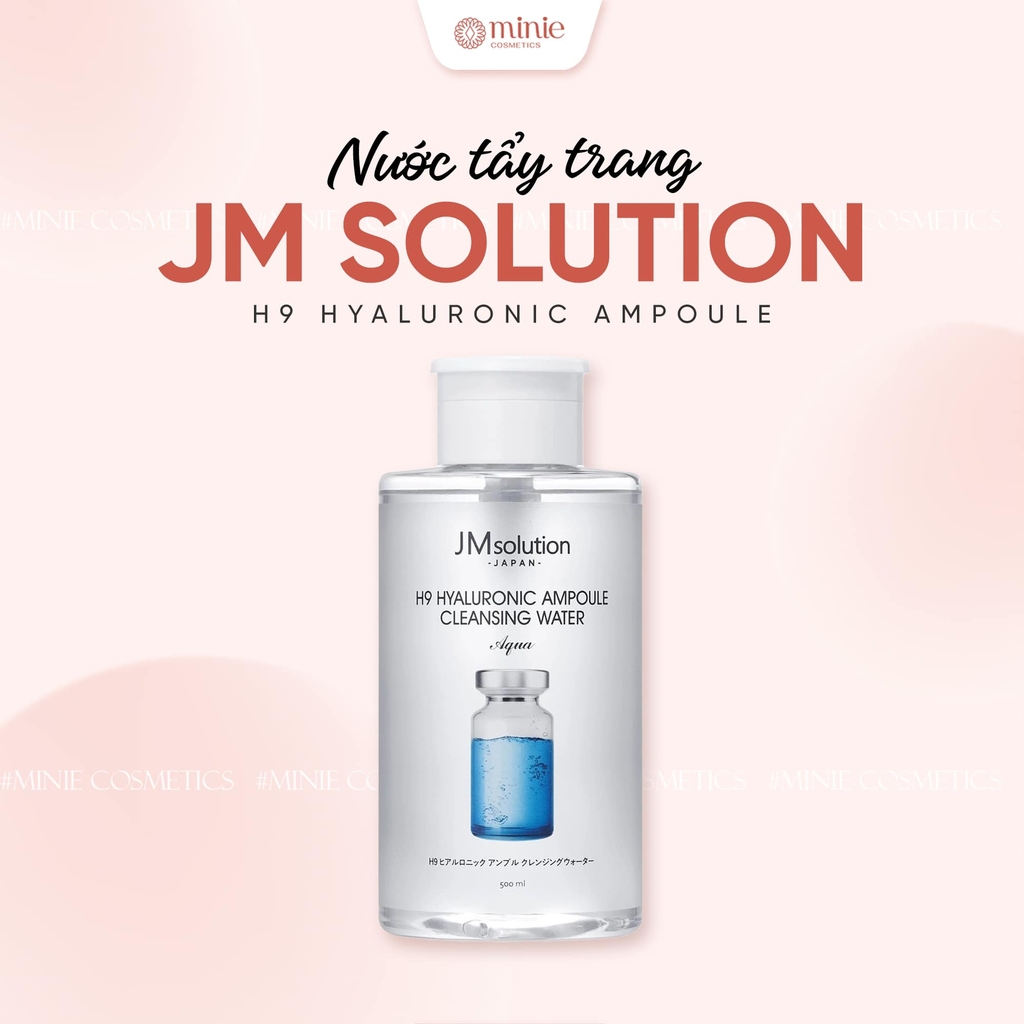 Nước Tẩy Trang JMsolution Hyaluronic Acid Mọi Loại Da 500ml Hyaluronic Ampoule Cleansing Water