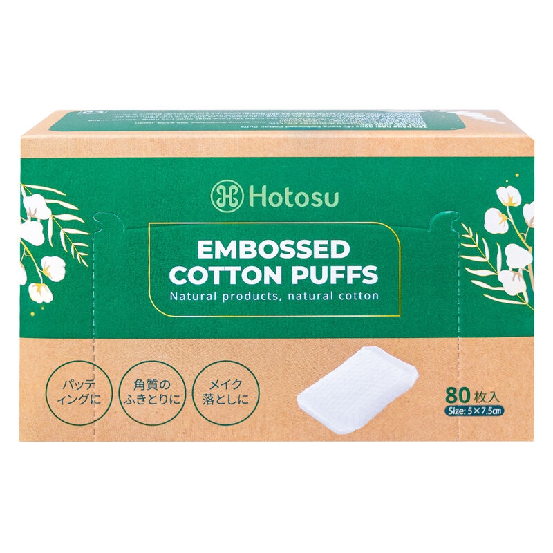 Bông Tẩy Trang Hotosu Hộp 80 Miếng Embossed Cotton Puffs