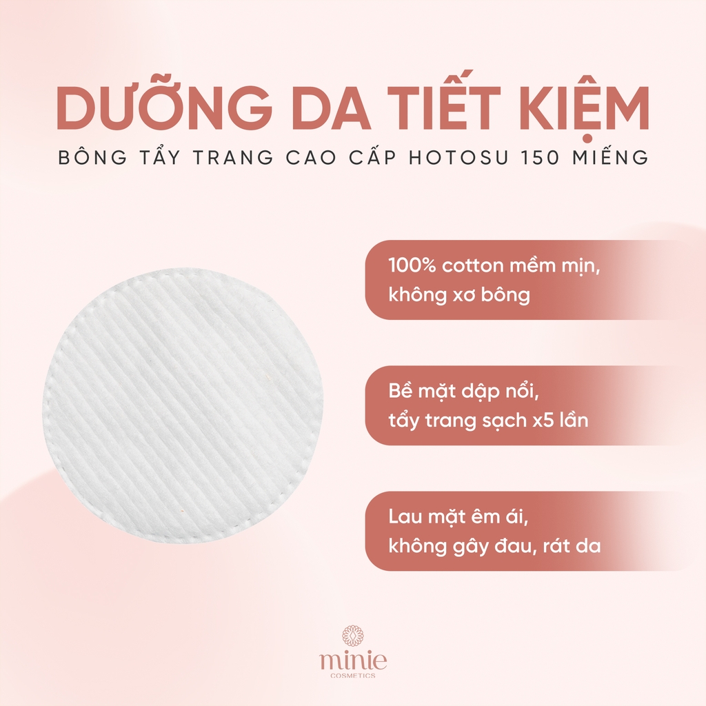 Bông Tẩy Trang Hotosu Cao Cấp 150 Miếng Premium Cotton Pads