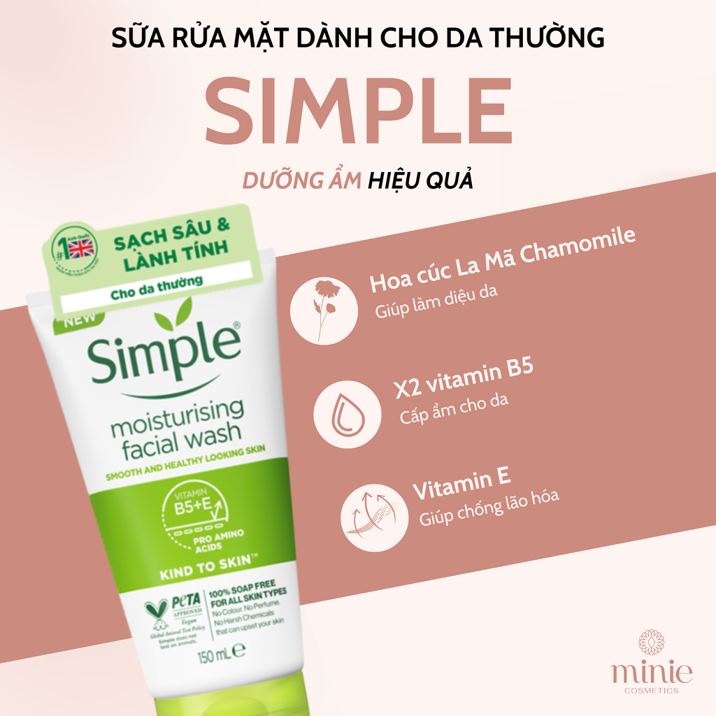 Gel Rửa Mặt Simple 150ml Gel Wash (3 dòng)