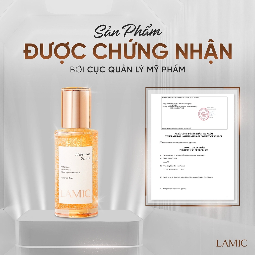 Sample Tinh Chất Dưỡng Trắng, Se Khít Lỗ Chân Lông, Chống Lão Hóa Nuôi Dưỡng Làn Da Sáng Mịn Từ Bên Trong Lamic Idebenone Serum