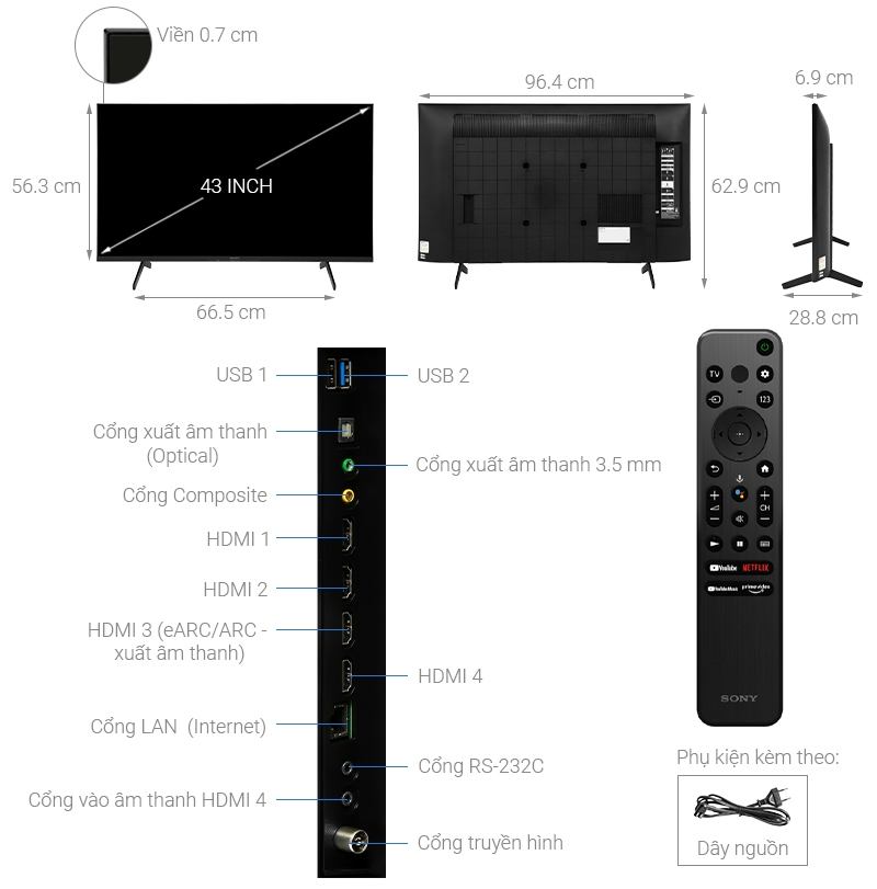 Google Tivi Sony 4K 43 inch KD 43X80K