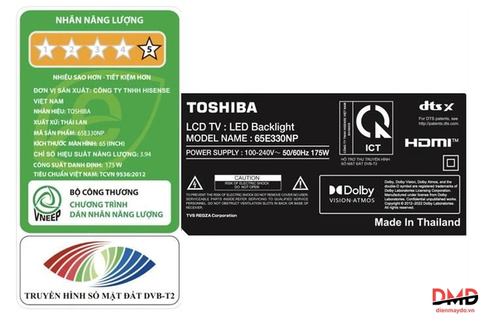 Smart Tivi Toshiba 65 inch 65E330NP