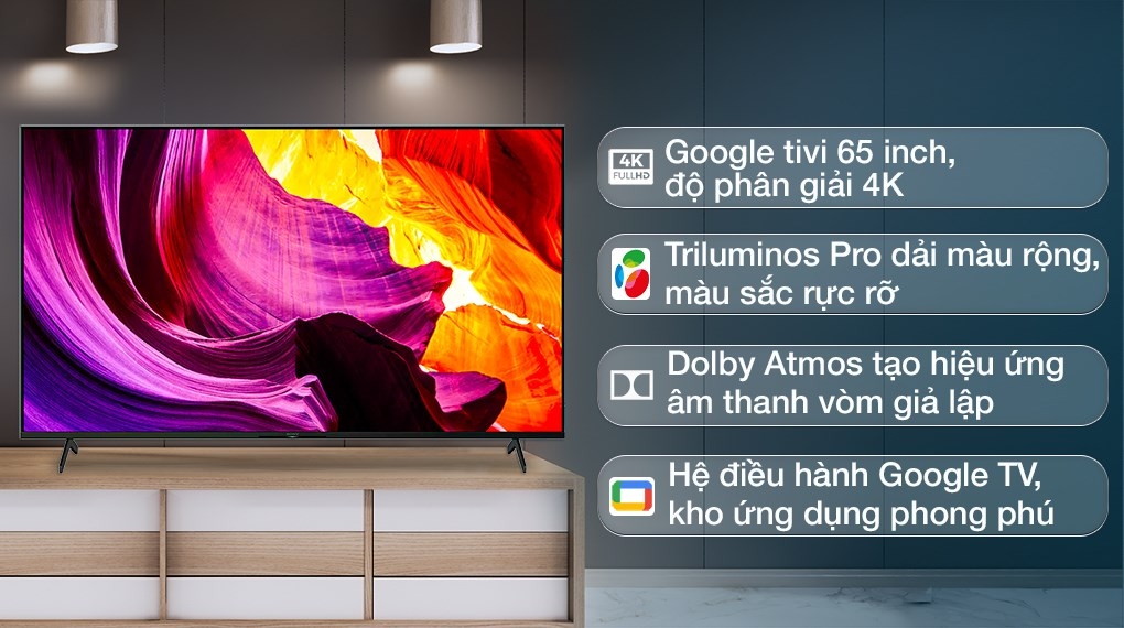 Google Tivi Sony 4K 65 inch KD 65X80K