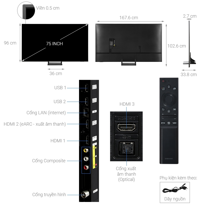 Smart Tivi QLED 4K 75 inch Samsung QA75Q65A