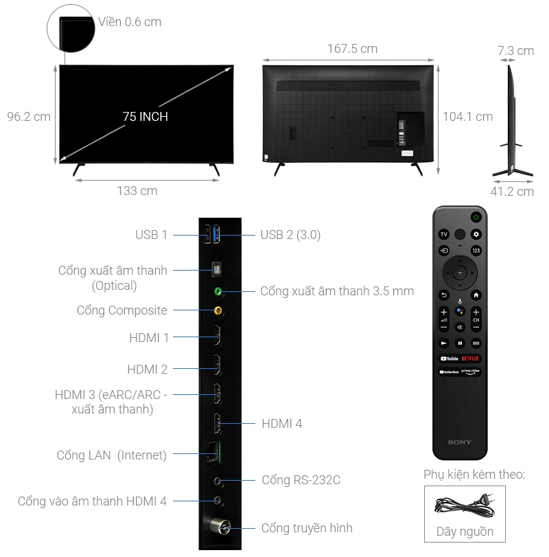 Google Tivi Sony 4K 75 inch KD 75X80K