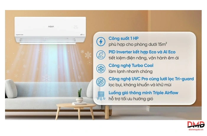 Điều hòa Aqua Inverter 1 HP AQA-RUV10RB5
