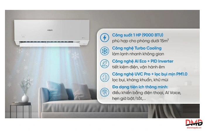 Điều hòa Aqua Inverter 1 HP AQA-RUV10VS