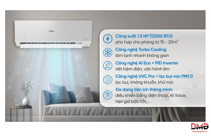Điều hòa Aqua Inverter 1.5 HP AQA-RUV13VS