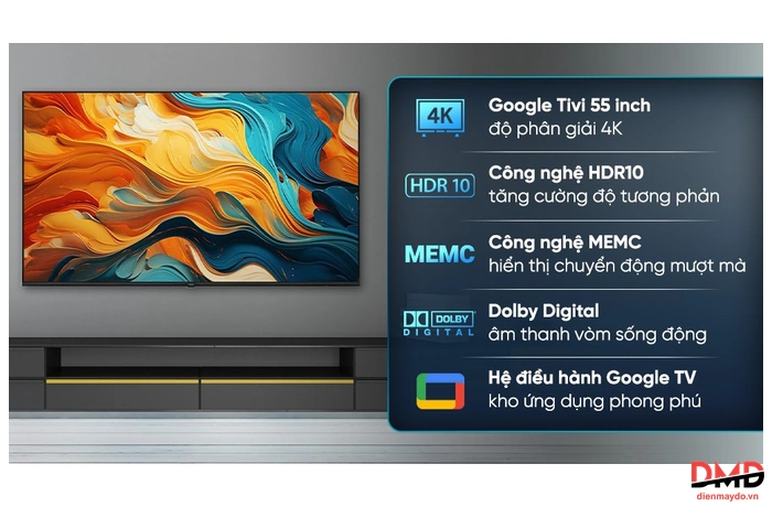 Google Tivi AQUA 55 inch AQT55K85FUX