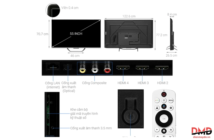 Google Tivi AQUA QLED 55 inch AQT55S800UX