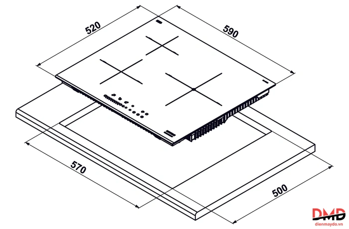 Bếp từ 3 vùng nấu Hafele HC-I6035B